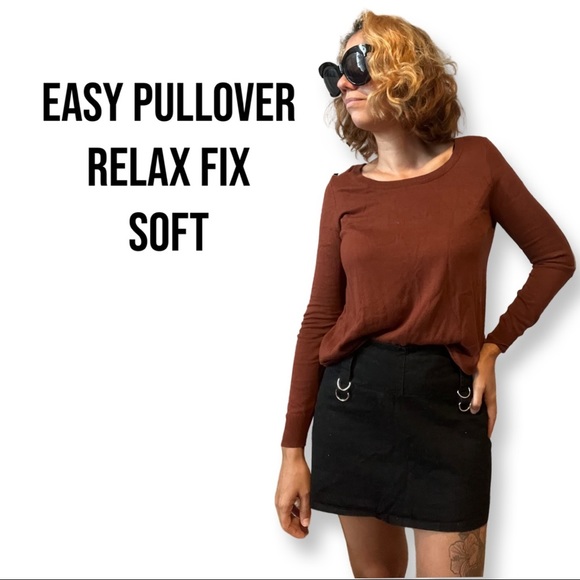 Forever 21 Women's  Sweater Pullover  Cool elbow patch sleeves Style - Picture 6 of 12